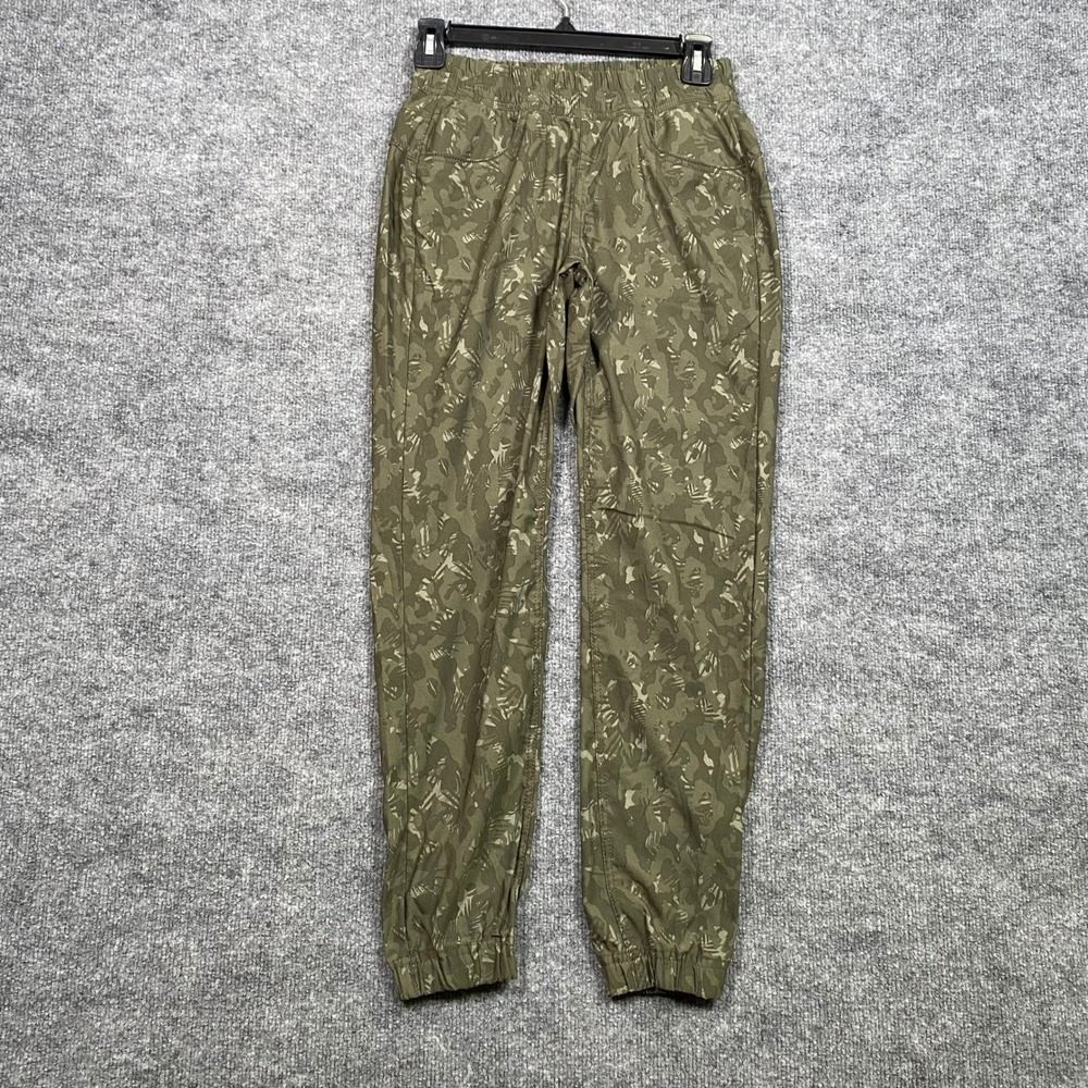 Prana Sky Canyon Joggers Womens‎ 0 Olive Green Camo Leaf Print Hiking Pants